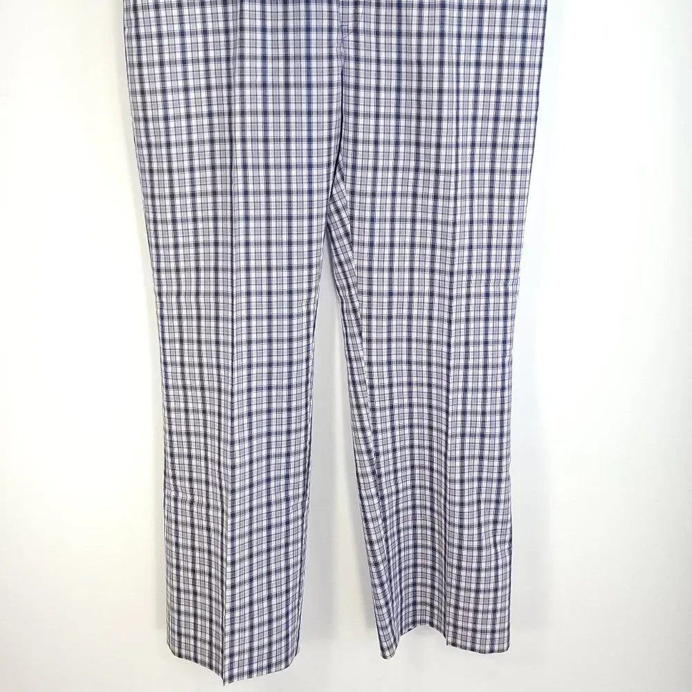 Vtg Sportswear Casual Pants Men's 38 Blue White Plaid Grandpacore Punk Ugly - Picture 2 of 10